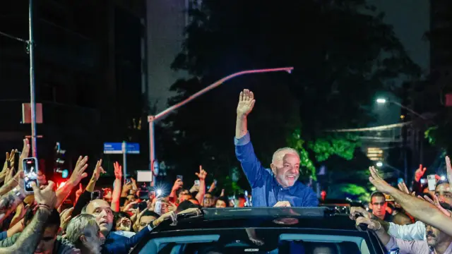 Presidente da República, Luiz Inácio Lula da Silva, durante discurso de reeleição, São Paulo (SP).