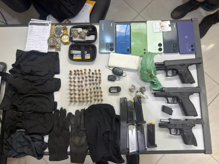 armas e munições apreendidas em Castro Alves