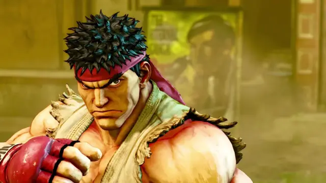 Logotipo e cena de combate do jogo de luta Street Fighter 5