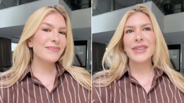 A dançarina Lore Improta durante pronunciamento nas redes sociais após passar por procedimentos cirúrgicos