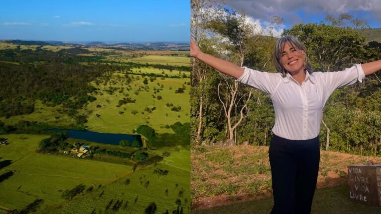 Gloria Pires e Orlando Morais na antiga fazenda da família em Goiás.