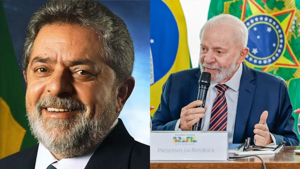 colagem foto de lula em 2002 e em 2026