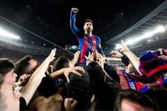 messi com camisa do barcelona