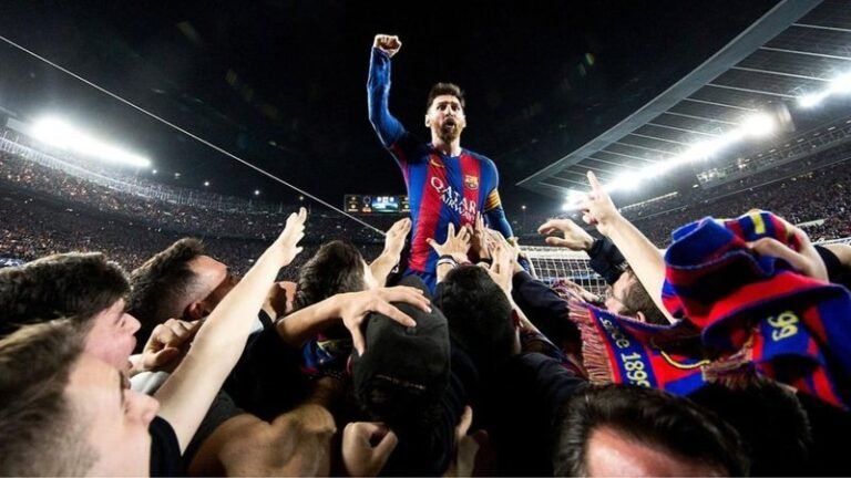 messi com camisa do barcelona