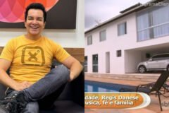 Regis Danese e Eliana durante visita à mansão do cantor em Minas Gerais